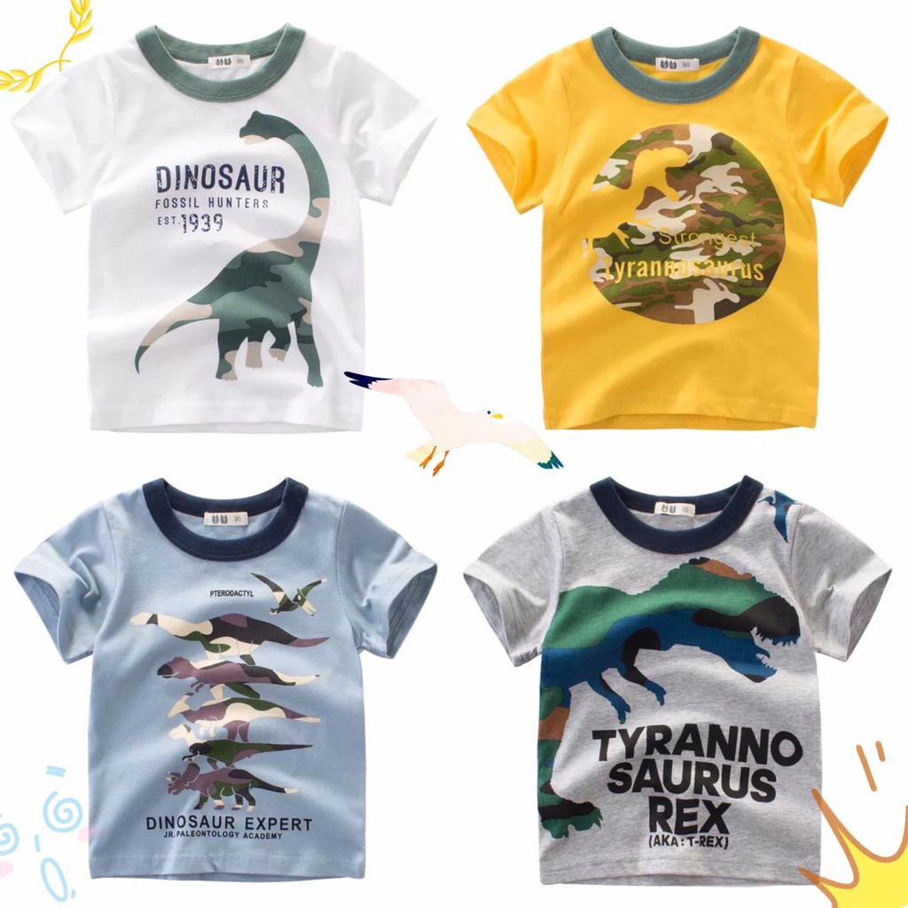 BAJU ANAK LAKI-LAKI T-SHIRT SUMMER STYLE 2021 KAOS ANAK COWO LEMBUT HALUS DINOSAURUS LK