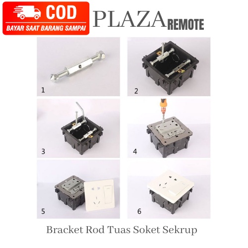 Saklar Dinding 86MM Kaset Kecil Perbaikan Kerusakan Alat Panjang dapat Disesuaikan Bracket Rod Tuas Soket Sekrup