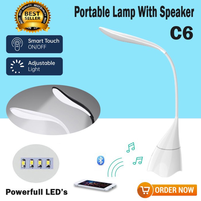 PROMO Desk Lamp LED With Bluetooth Speaker - Lampu Meja Dengan Speaker Bluetooth - LAMPU BELAJAR LED