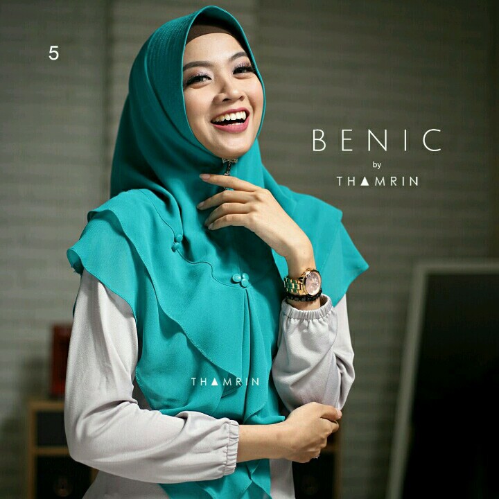 Jilbab Ceruti Dua Tumpuk Model Khimar Benic Softpad Antem Variasi 2Layer Aksesori Kancing Premium