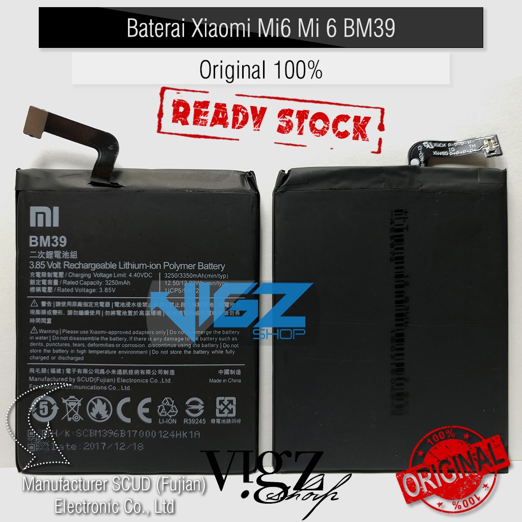 Baterai Xiaomi Mi6 Mi 6 / BM39 Original 100%