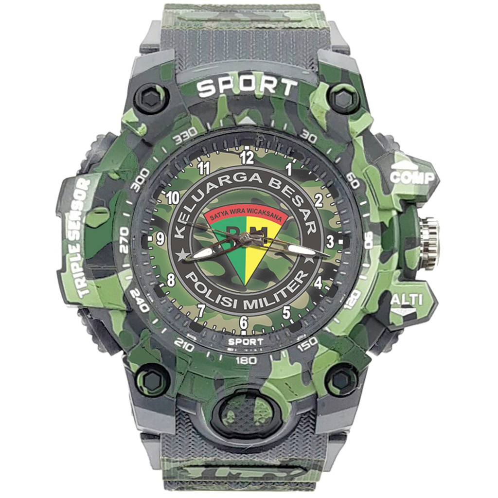 {Istimewa} Jam Tangan PM - POLISI MILITER 10 Abu Army Water Resistant