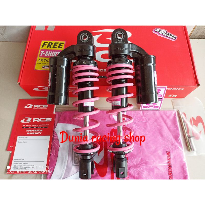 Shock RCB Tabung MB2 Pink Series Nmax New Aerox old Aerox new ukuran 305MM Bonus Baju Original RCB