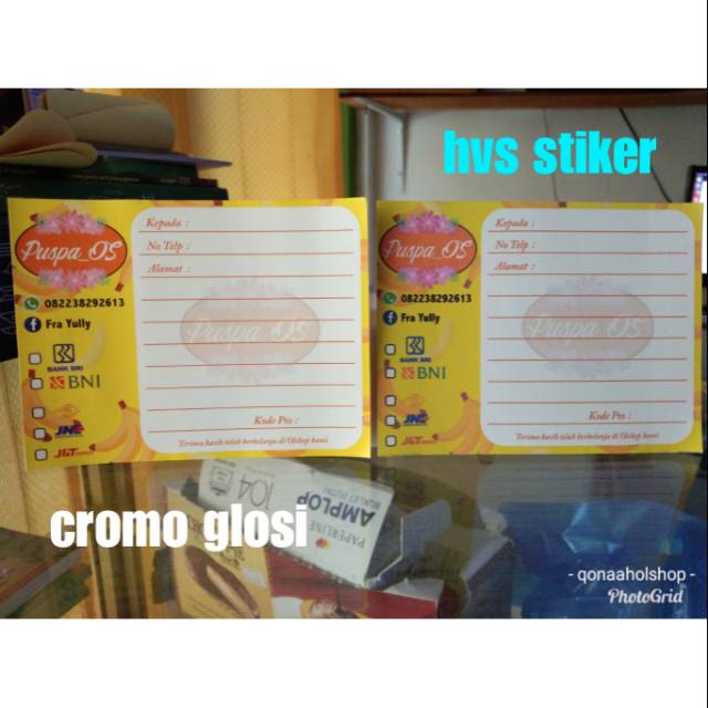 

stiker pengiriman cromo dan hvs stiker 200pcs 80k