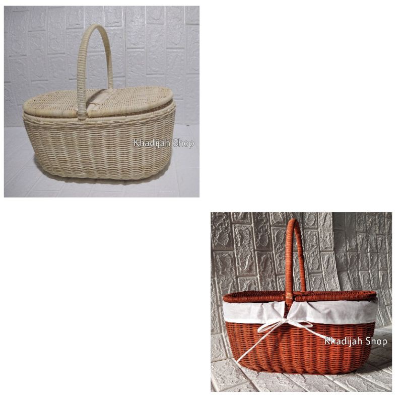Keranjang Piknik Oval / Keranjang Piknik Jumbo