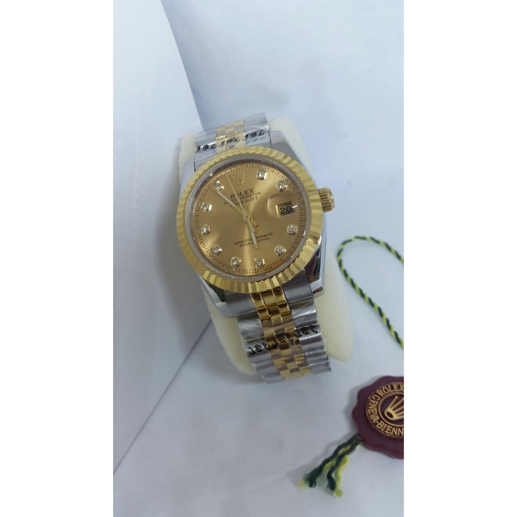 Rolex Datejust Chain Super Garansi 6 bulan Kombi Full Gold Mata