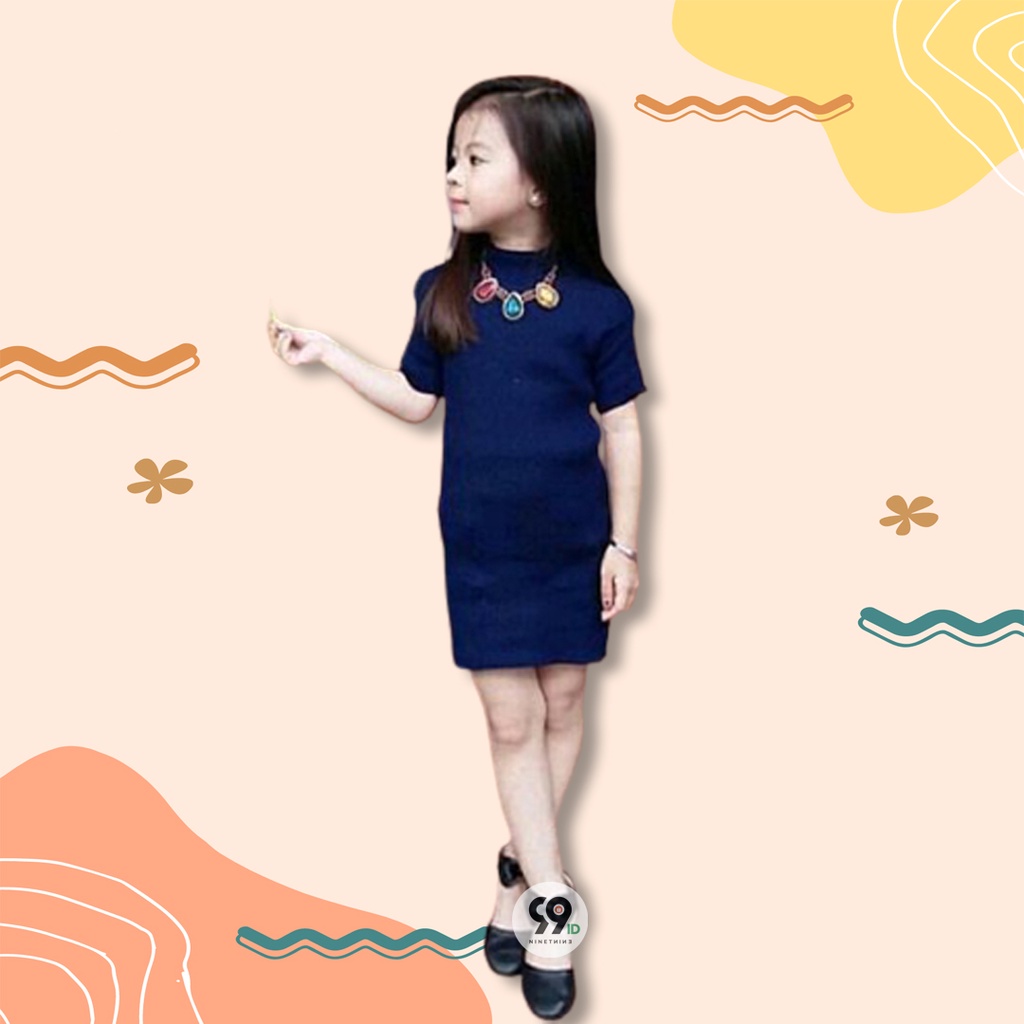 DRESS KALILA BAJU RAJUT 4-6th  anak perempuan tangan pendek turtleNeck