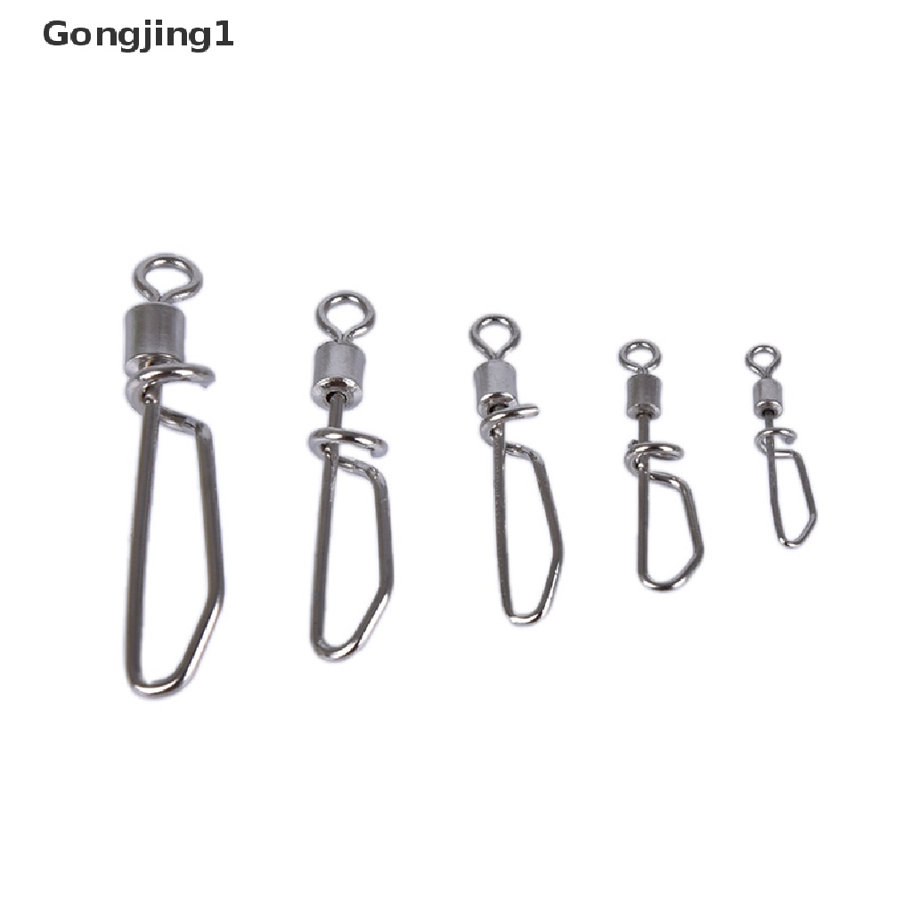 Gongjing1 50 Pcs Kilikili Swivel Konektor Umpan Pancing 2#-10#