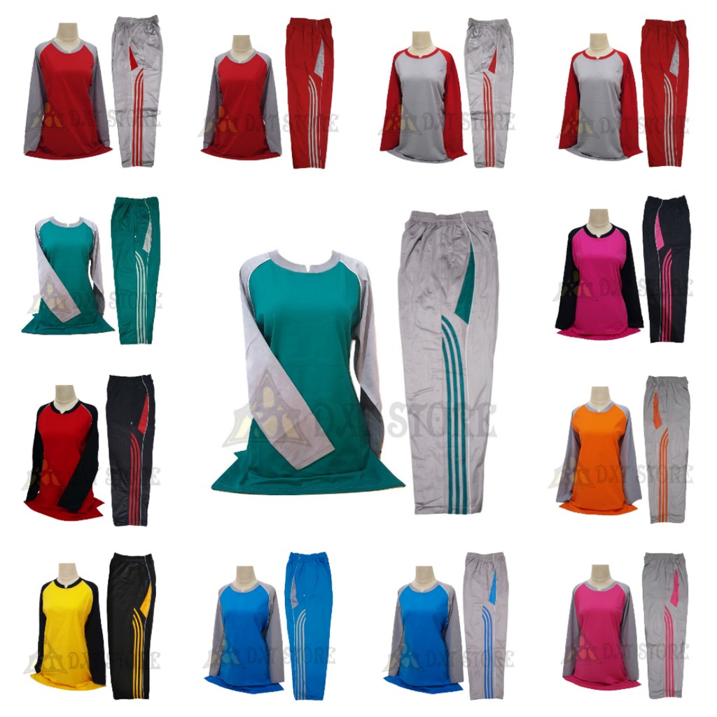 Baju Senam Wanita Muslimah / Baju Olahraga 1 Set Wanita Muslimah /Setelan Trening Muslim