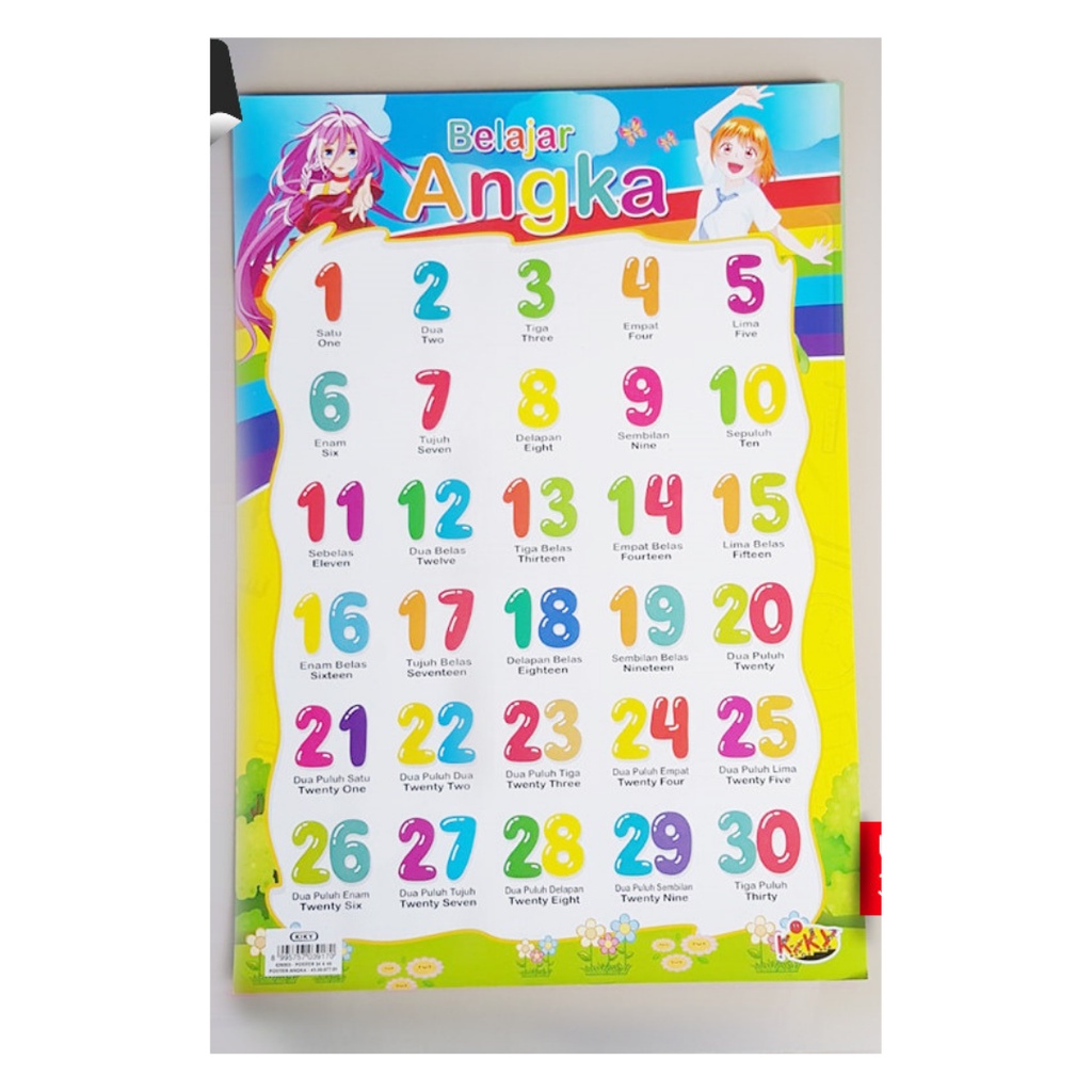 

Poster Edukasi Anak PAUD TK SD Belajar Angka Pintar Calistung