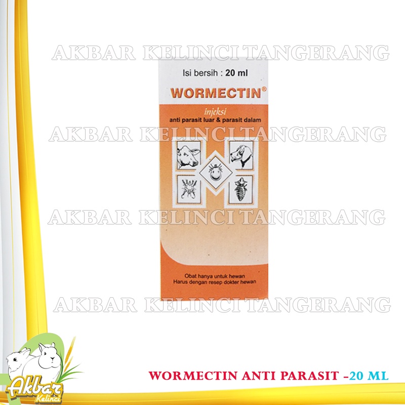 Obat Scabies kelinci Wormectin 20 ml Obat Kutu Kucing Caplax Anjing