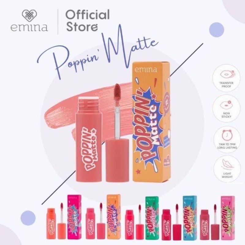 [io]❌ADA HARGA GROSIR ❌ emina poppin matte lipcream -- emina poppin' matte