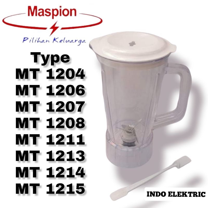 1SET GELAS JUS MASPION GELAS + PISAU JUS ANTIBOCOR BLENDER MASPION MT 1204 1208 1214 GEAR KARET