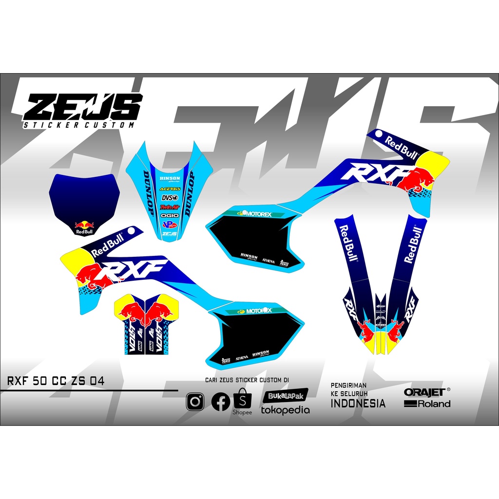 Decal Sticker - Stiker Dekal Rxf 50cc Mini Trail Zeus SC 04