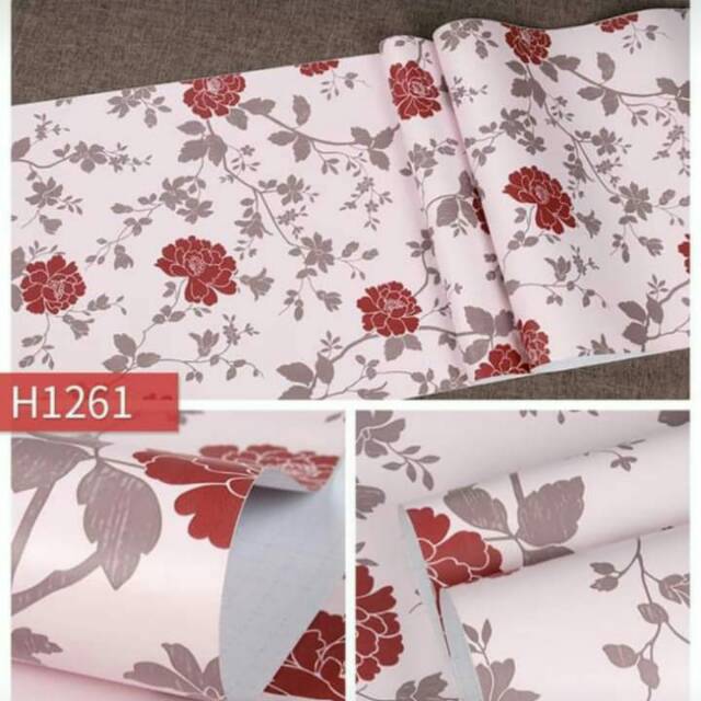 

Wallppaper stiker motif bunga merah