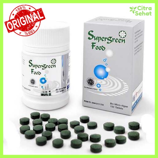 Supergreen Food (SGF) 150 tab (3 Botol) Original Nutrisi Vitamin 150 - Super GF Herbal