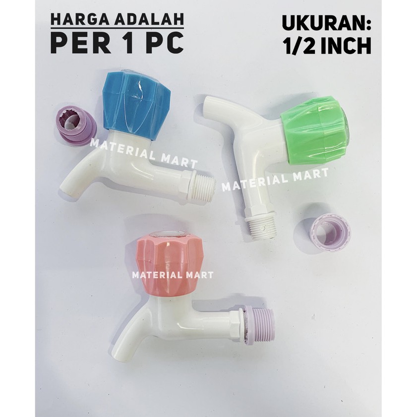 1 PC Keran Air 1/2&quot; | Kran Tembok 3/4&quot; | Keran Cuci Tangan 3/4 1/2 | Material Mart