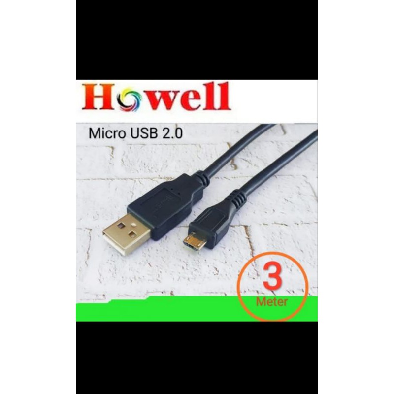 Howell Kabel USB Micro 3 M / Cable Usb To MICRO 3M