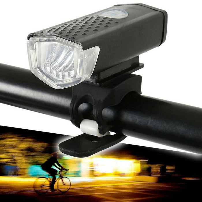 Lampu Depan Sepeda Rechargeable LED USB Terang Anti AIr Waterproof FlashLight Batterai Charger Lipat Slim Kedip Roadbike MTB