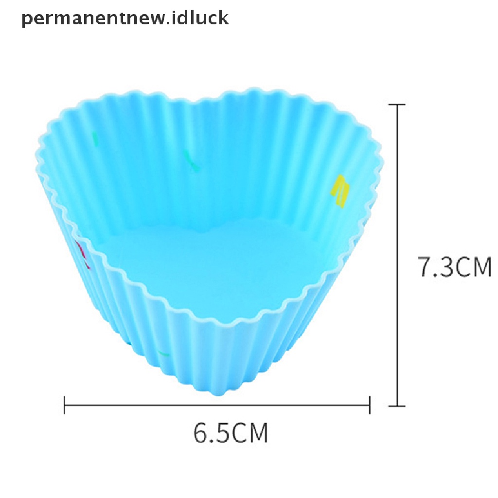 1 / 5 Pcs Cetakan Cupcake Muffin Bentuk Hati Bahan Silikon Untuk Alat Baking