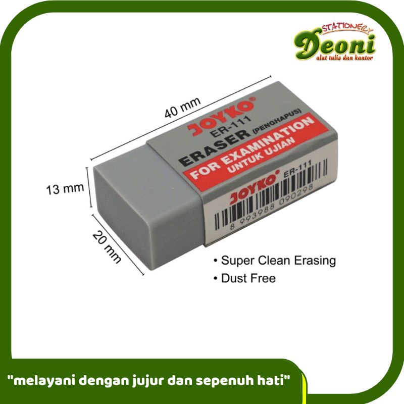 

Joyko Eraser For Examination / Penghapus Untuk Ujian ER-111