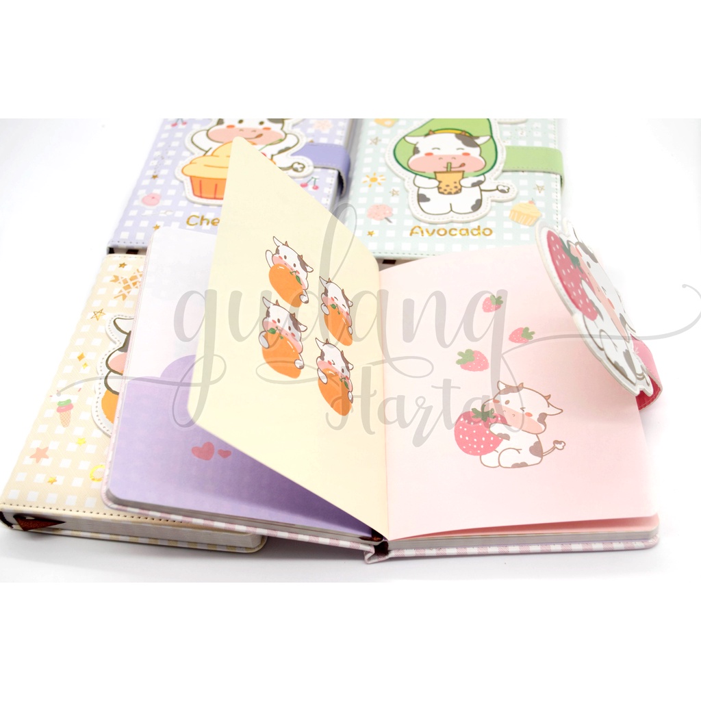 Notebook Fruity Cow Buku Sapi Motif Avocado Cherry Orange GH 308067