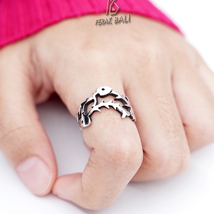 Cincin Wanita Perak Bali Silver 925 Asli Tulang Be