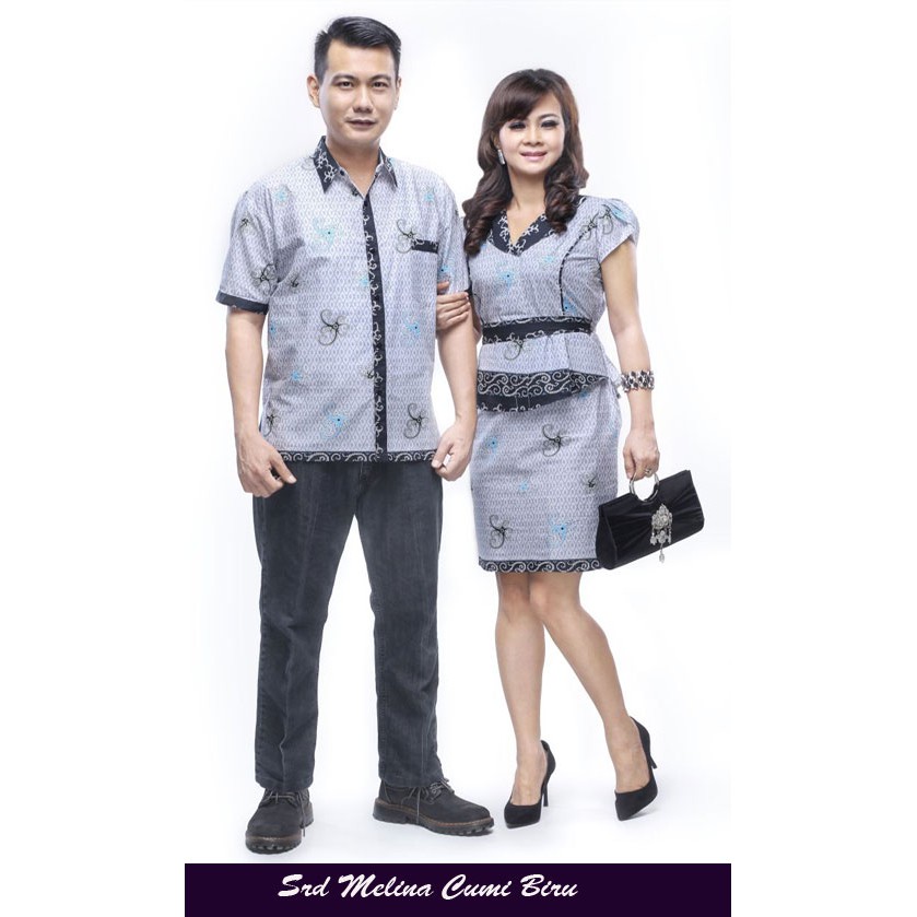 Batik Nusnatara Couple Dress Melina Cumi Hitam / Sarimbit Batik Modern / OOTD Kondangan / Batik Solo