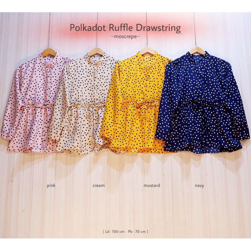 Polkadot Ruffle Drawstring / BLOUSE POLKA RUFFLE