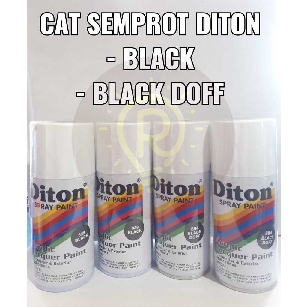 Cat Semprot Diton Black / Black Doff - Cat Pilok Hitam / Hitam Doff 300cc