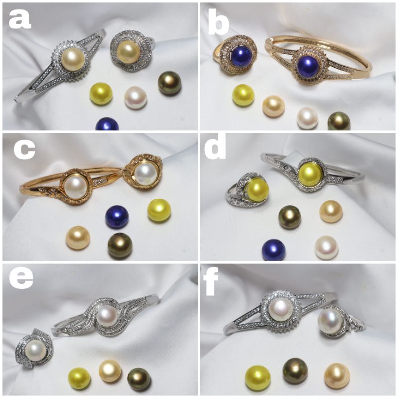 Set rhodium mutiara lombok|Set mutiara asli lombok|Set mutiara tawar|Mutiara lombok|Mutiara asli|box