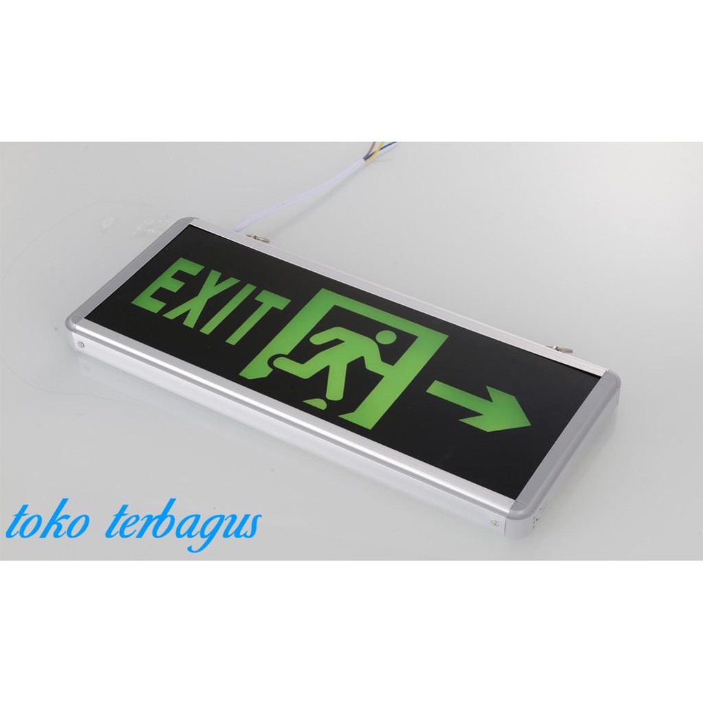 Lampu EXIT LED / Lampu petunjuk darurat Emergency EXIT Lamp 2sisi kaca