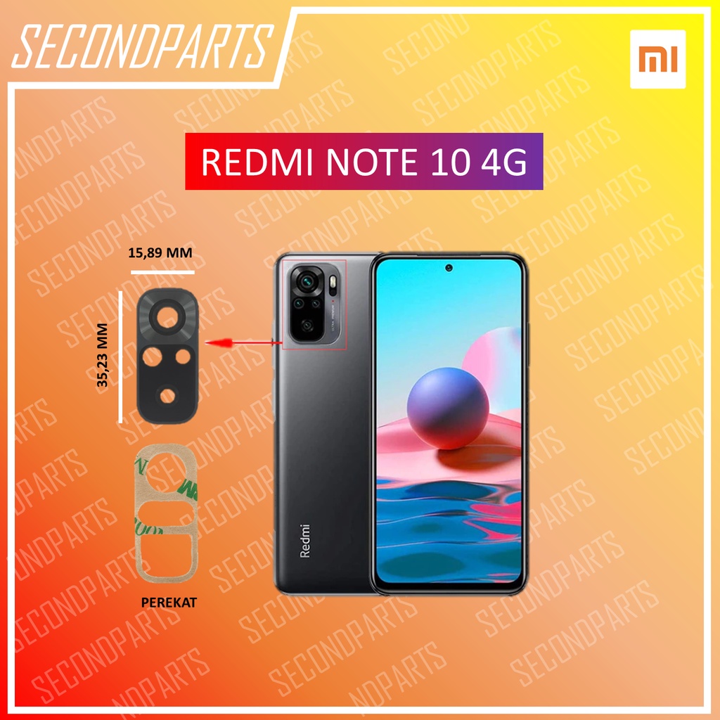 KACA LENSA KAMERA BELAKANG XIAOMI REDMI NOTE 10 4G ORIGINAL