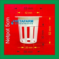 NETPOT Hidroponik 5 cm Warna PUTIH ( Set 150 pcs )