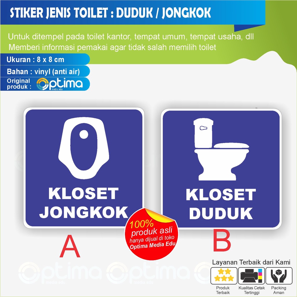 

STIKER TANDA KLOSET, ADA KLOSET JONGKOK, ADA KLOSED DUDUK