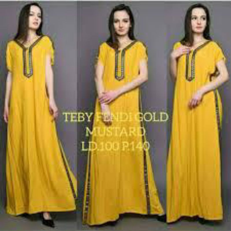 teby Fendi gold LD 110 PB 135 daster terbaru 2020 daster kekinian
