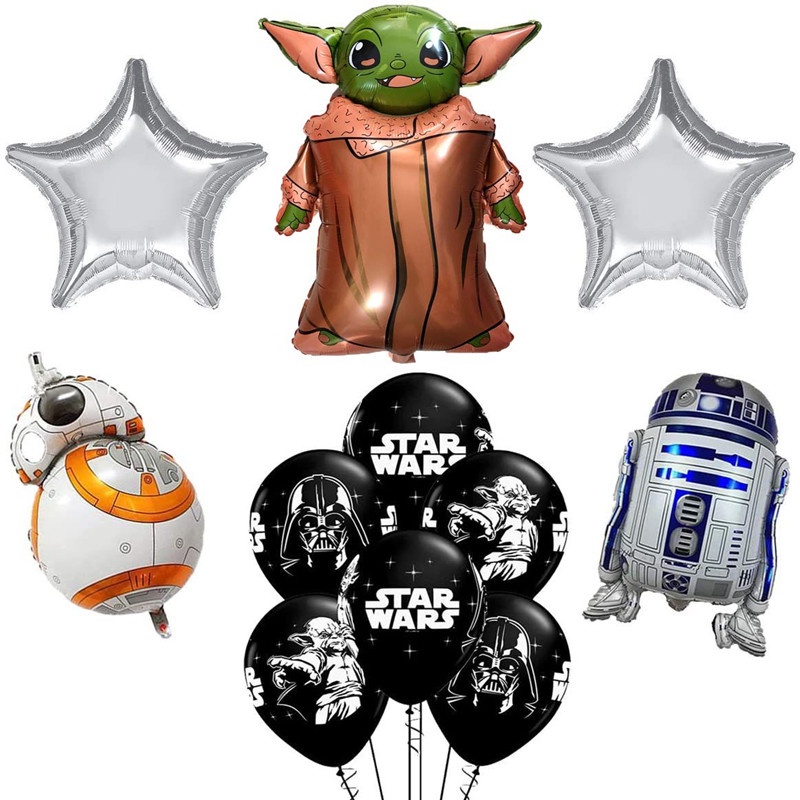 11pcs/lot Disney Star Wars Gambar Robot Film Aluminium Yoda BB8 Balon Mainan Alat Peraga Dekorasi Pesta Ulang Tahun Untuk Hadiah Anak