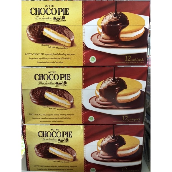 

Lotte Choco Pie Marshmallow Box 1 pack isi 12 pcsx28gram