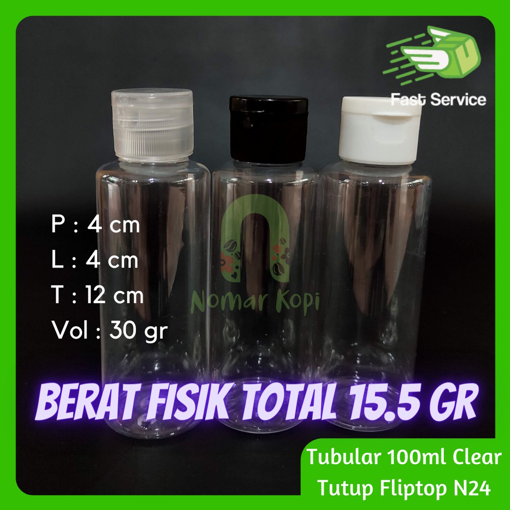 Botol 100ml RF Clear  Fliptop