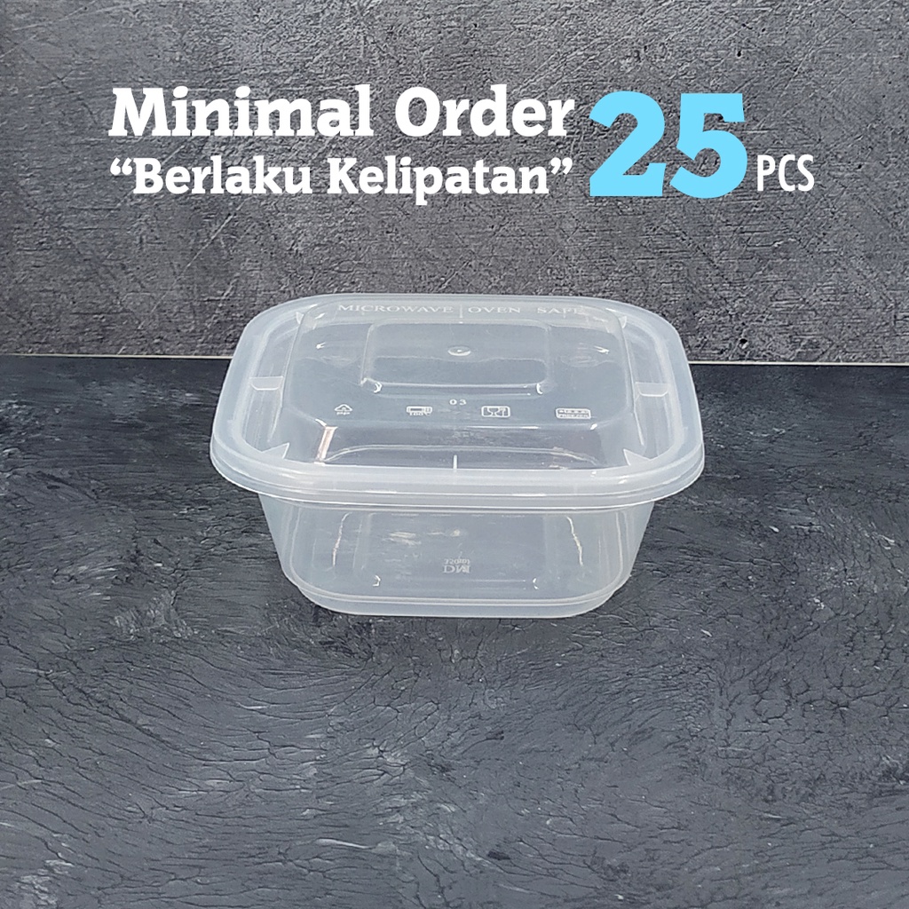Thinwall 350ML SQ / Food Container / Kotak Makan Plastik 350 ML Square / BGR