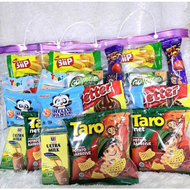 Paket Snack Ulang Tahun Anak Hampers Ulang Tahun Bingkisan Lucu Goodybag Ultah Free Kartu Ucapan