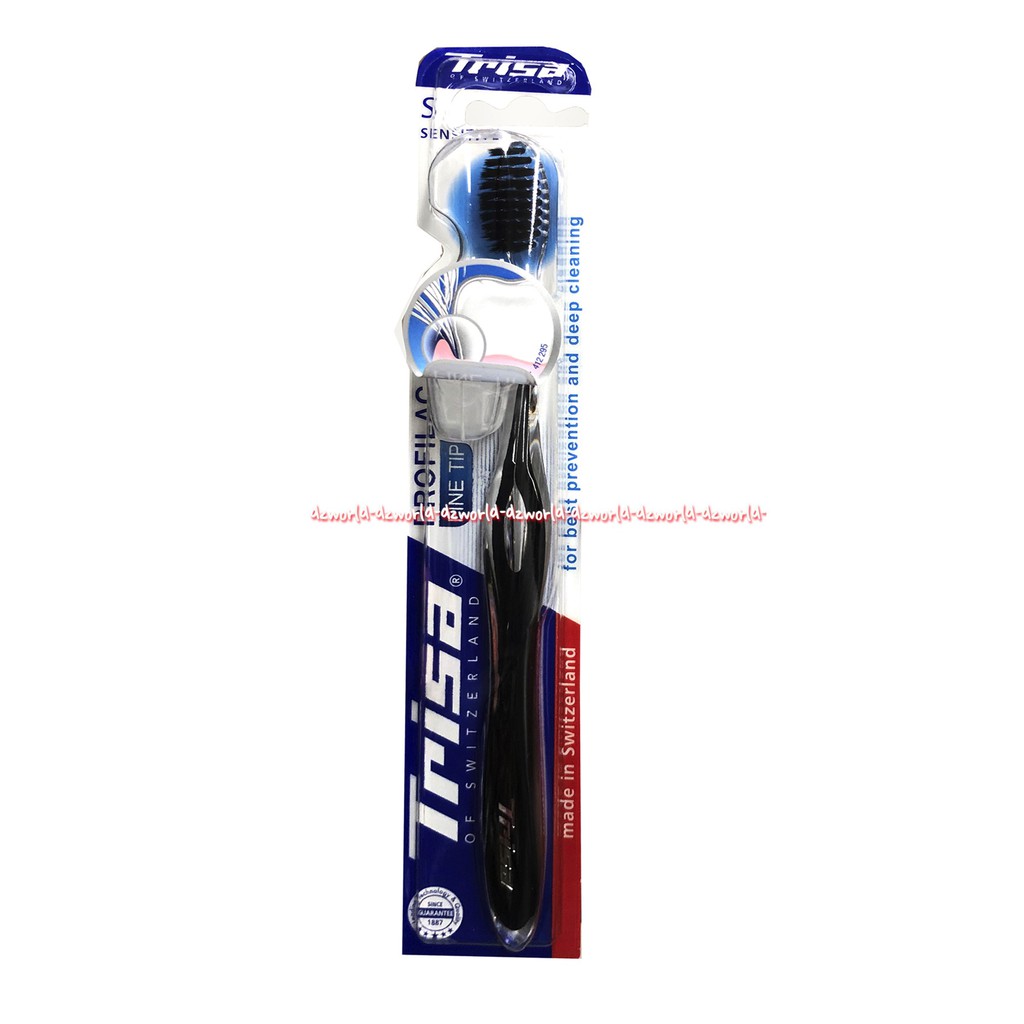 Trisa Profilac Sensitif S Toothbrush Sikat Gigi Fine Tip With Travel Cup