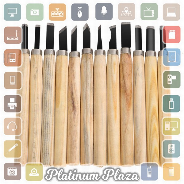 TOOKIE Set Pisau Ukir Pahat Kayu 12 in 1 Wood Carving Art Knife - KSJ-12`6R9GRQ-