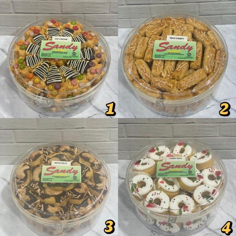 SANDY COOKIES REGULER (KEMASAN TOPLES 500GR) TIN SEDANG