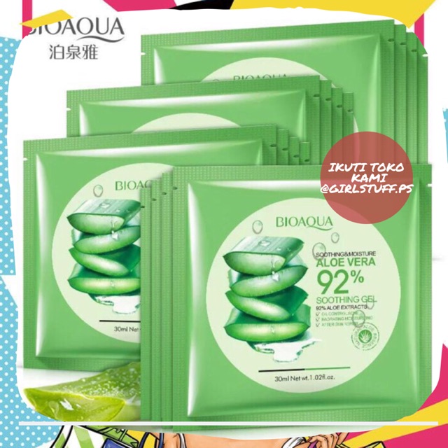 MEDAN SIANTAR GSP BIOAQUA ALOEVERA SHEET MASK MASKER 92%
