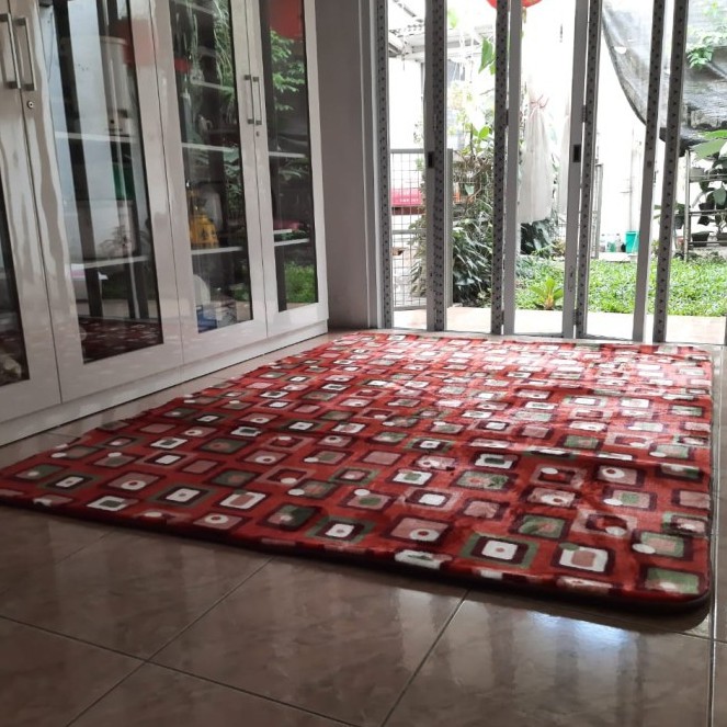 Karpet Bulu Super Lembut FONIX Malaysia Busa Empuk Anti Slip 140x180 Minimalis F105, Rasfur Korea-1