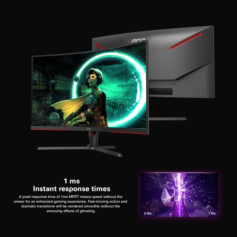 AOC CQ32G3SE Curved Gaming Monitor (31.5&quot;/VA/1ms/165Hz/QHD/1000R)