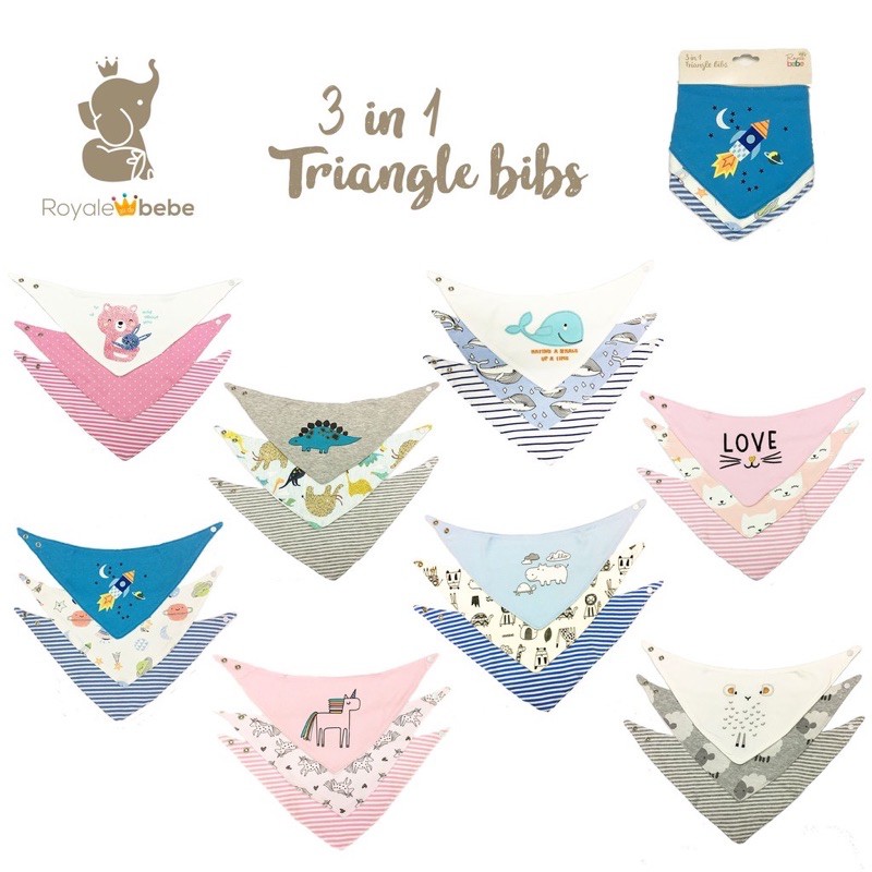 royale bebe triangle bib isi 3