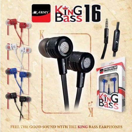 HANDSFREE HF EARPHONE ARMY KING BASS STEREO Premium Earphone