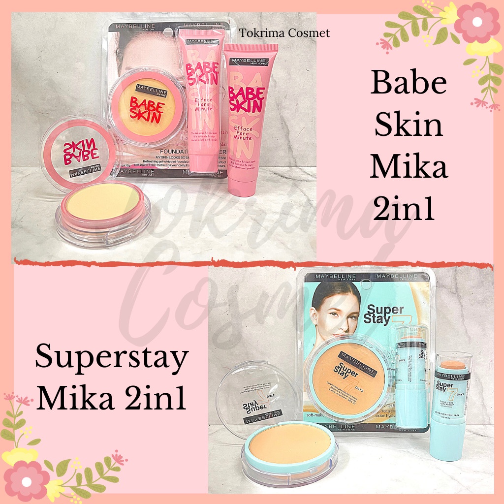 PAKET 2in1 Maybelline MIKA Superstay 7 day/ BABE Skin / TOKRIMACOSMET